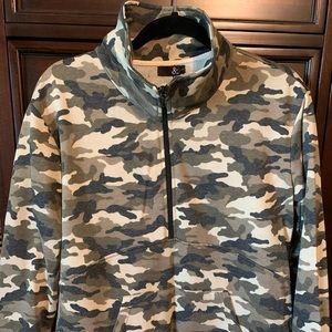 Ampersand half zip camo hoodie